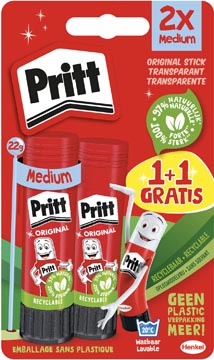 Plakstift Pritt 22g 1+1 gratis (2)