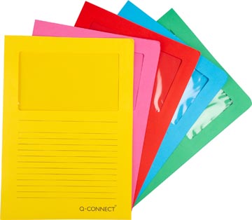 L-map Q-Connect met venster A4 120gr assorti intens (100)