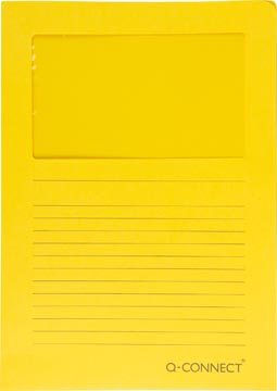 L-map Q-Connect met venster A4 120gr geel (100)