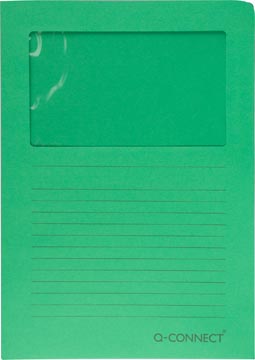 L-map Q-Connect met venster A4 120gr groen (100)
