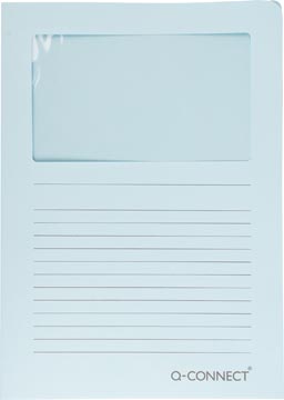 L-map Q-Connect met venster A4 120gr lichtblauw (100)