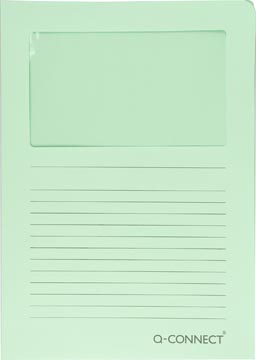 L-map Q-Connect met venster A4 120gr lichtgroen (100)