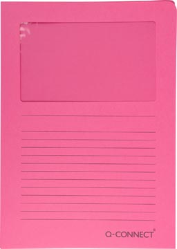L-map Q-Connect met venster A4 120gr roze (100)