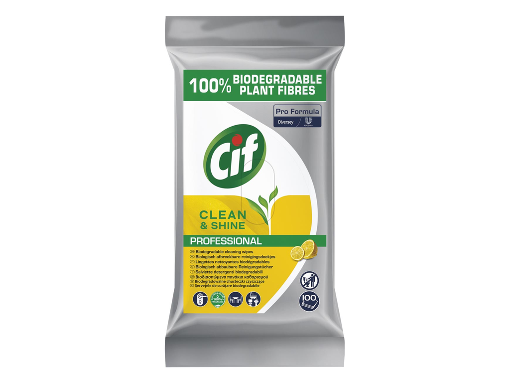 Vochtige schoonmaakdoekjes Cif Clean & Shine (100)