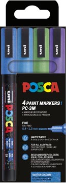 Paintmarker Uni Posca PC-3M ronde punt 1,5mm assorti glitter (4)