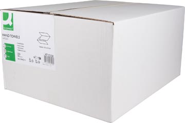 Handdoeken Q-Connect papier gerecycleerd 21x24cm V-vouw 2-laags 200vel wit (16)