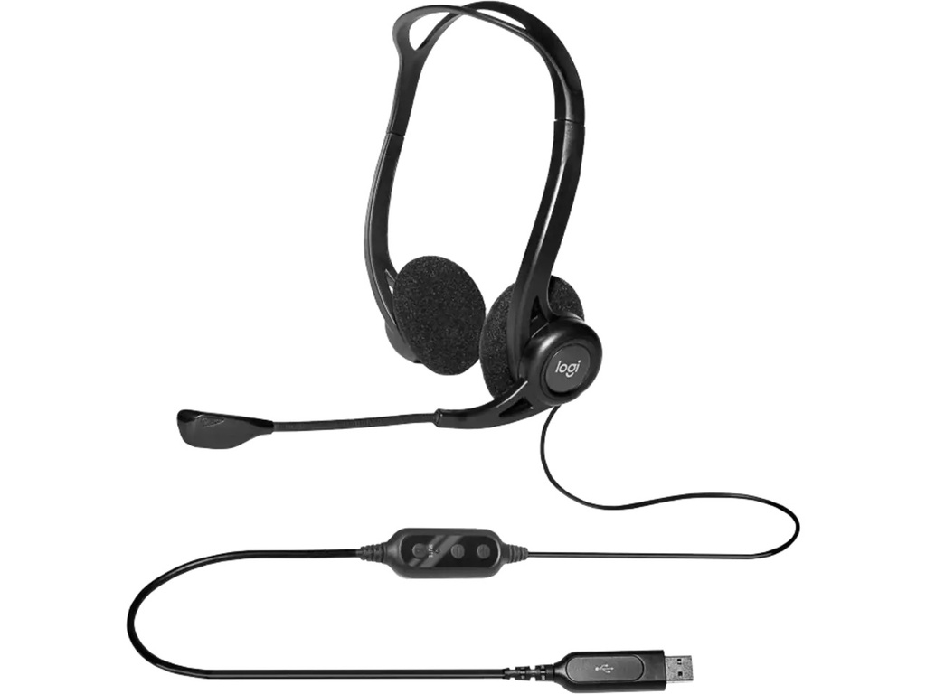 Headset Logitech 960 Stereo USB-A met draad on-ear zwart