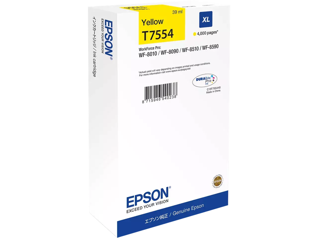 Cartridge Epson Inkjet T75544N 4000 pag. (39ml) WF PRO XL YEL