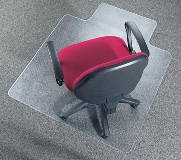 Vloermat bescherming Q-Connect PVC 90x120cm voor tapijt met uitsparing transparant