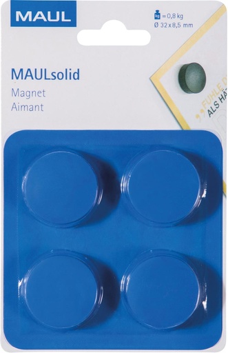 [TIM-6165435] Magneet Maul MaulSolid Ø32mm (4) (blauw)