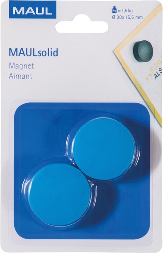 [TIM-6165835] Magneet Maul MaulSolid Ø38mm (2) (blauw)