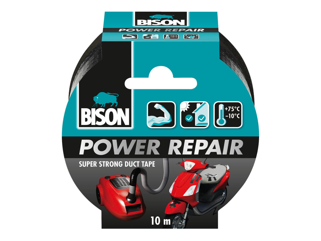 Plakband Bison Power Repair 48mmx10m zwart