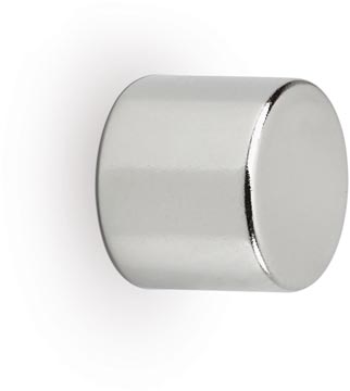 Magneet MAUL neodymium cylinder 10x10x10mm trekkracht 4kg zilver (10)