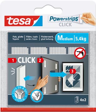 Kleefstrip Tesa Powerstrips Click medium draagkracht 1kg (2x4)