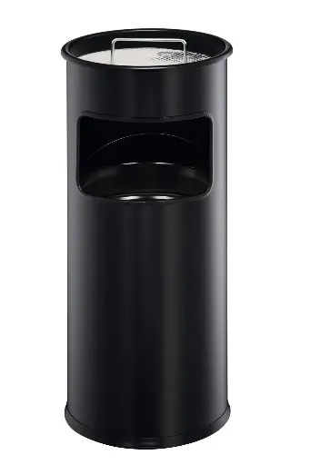 [DUR-333001] Afvalbak Durable metaal rond 17L met asbak (zwart)