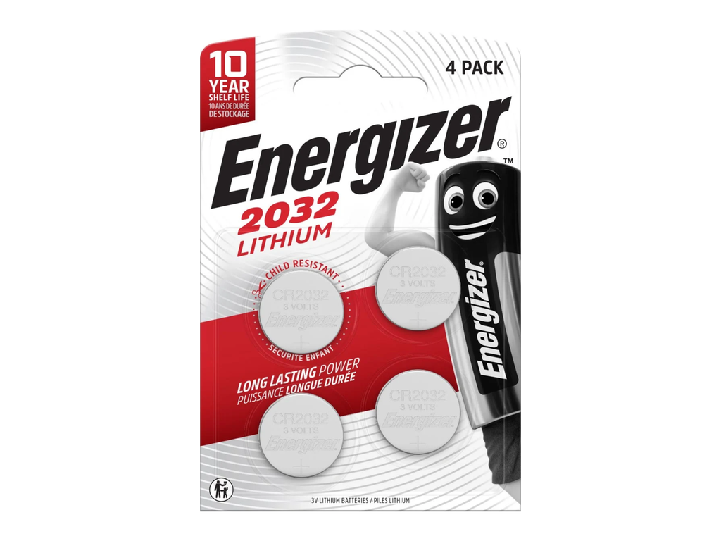 Knoopcelbatterij Energizer lithium CR2032 (4)