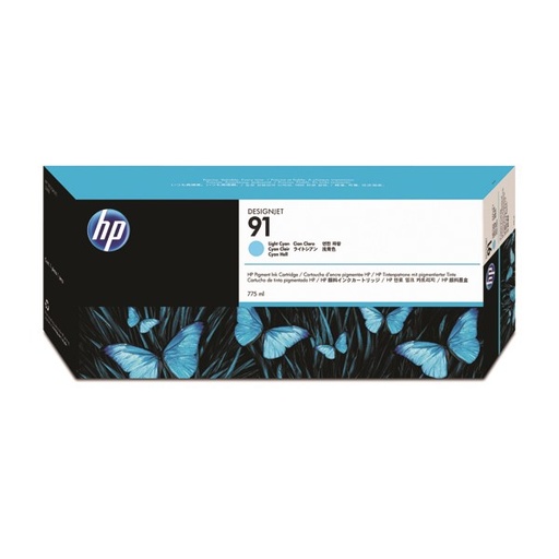 [HP-HPC9470A] Cartridge HP Inkjet 91 DesignJet Z6100 775ml  (LCY (light CY))