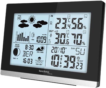 Klok met weerstation Technoline WS 6762 15,8x4x11,3cm digitaal radiogestuurd