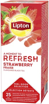 Thee Lipton Feel Good Selection Zwarte thee aardbei (25)