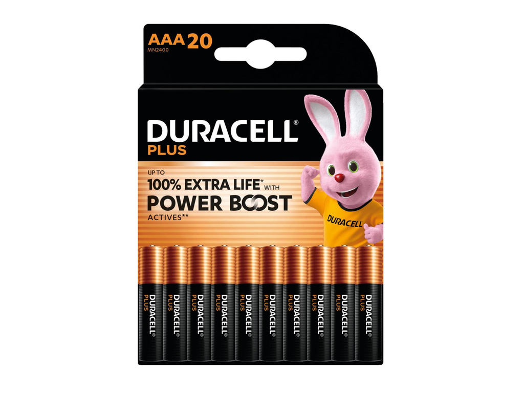 Batterij Duracell Plus 100% extra life Power Boost AAA (20) (141087)