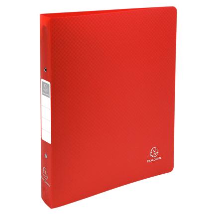 Ringmap Exacompta PP 10/10E A4 maxi 2 ringen 30mm rug 4cm met rugetiket opaak rood