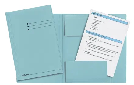 [ESS-1032302] Map 3-kleppen Esselte Manilla karton folio 275g (50) (blauw)