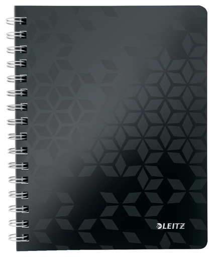 [ESS-46390095] Spiraalschrift Leitz WOW PP A5 gelijnd 160blz metallic (zwart)