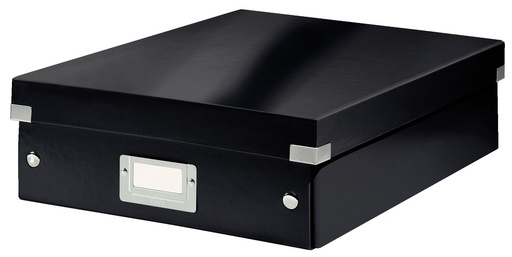 [ESS-60580095] Opbergdoos Leitz Click&Store WOW PP A4 met sorteervakken metallic (zwart)