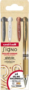 Gelroller Uni-ball Signo Broad Creative brede punt 1mm zilver wit brons goud (4)