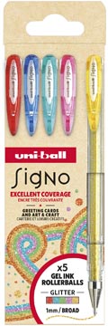 Gelroller Uni-ball Signo Glitter brede punt 1mm assorti (5)