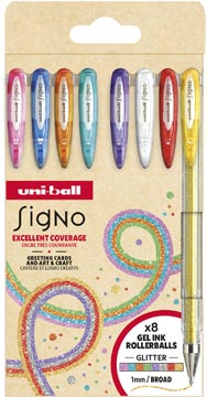 Gelroller Uni-ball Signo Glitter brede punt 1mm assorti (8)
