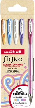 Gelroller Uni-ball Signo Pastel medium punt 0,7mm assorti (5)