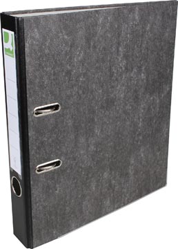 Ordner Q-Connect karton A4 rug 50mm verwisselbaar rugetiket gewolkt zwart