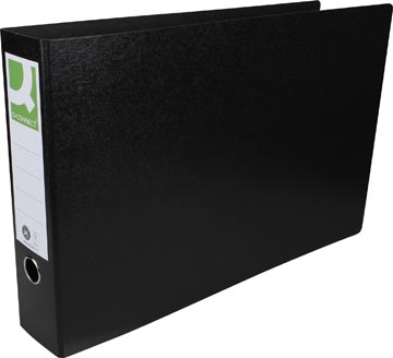 Ordner Q-Connect karton A3 liggend rug 80mm zelfklevend rugetiket zwart