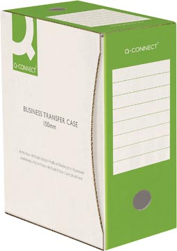Archiefdoos Q-Connect karton A4 339x298mm rug 150mm wit-groen