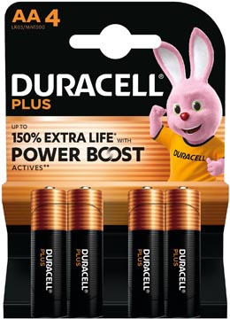 Batterij Duracell Plus 100% AA (4)