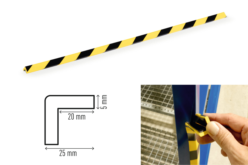 Hoekbeschermingsprofiel Durable C20 magnetisch geel/zwart