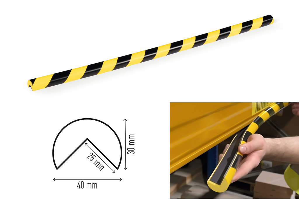 Hoekbeschermingsprofiel Durable C25R magnetisch geel/zwart