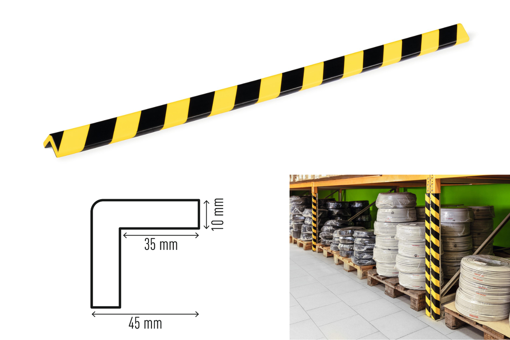 Hoekbeschermingsprofiel Durable C35 magnetisch geel/zwart