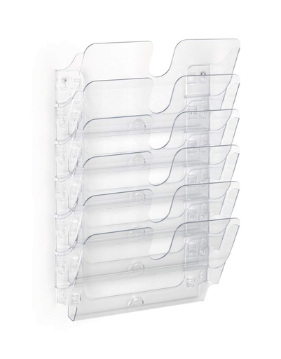 [DUR-1700014401] Folderhouder wand Durable Flexiplus 6 A4 liggend 1-vaks (6) (transparant)