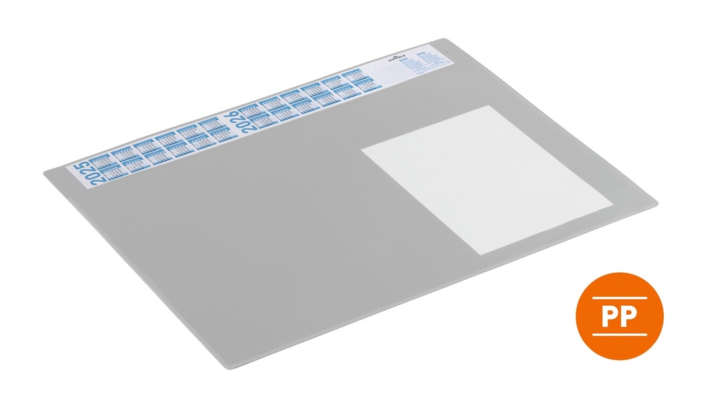 Schrijfonderlegger Durable PP 650x480mm met jaarkalender en afdekvel