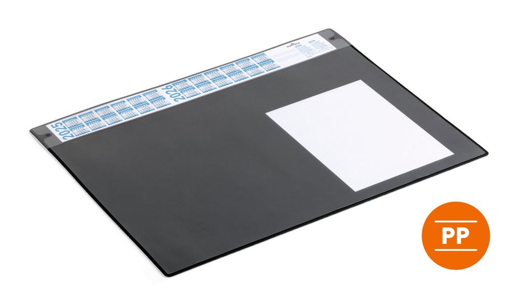 Schrijfonderlegger Durable PP 650x480mm met jaarkalender en afdekvel