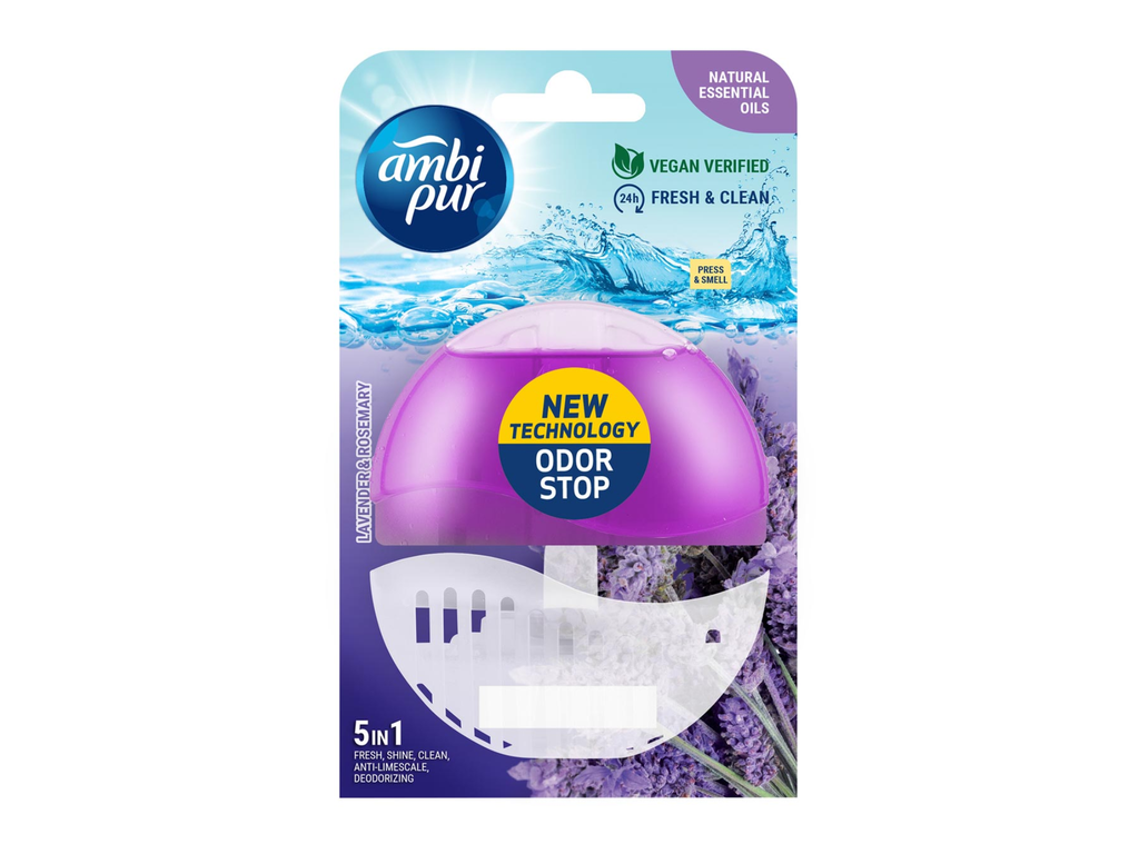 Toiletblokje Ambi Pur 5 in 1 lavendel en rozemarijn