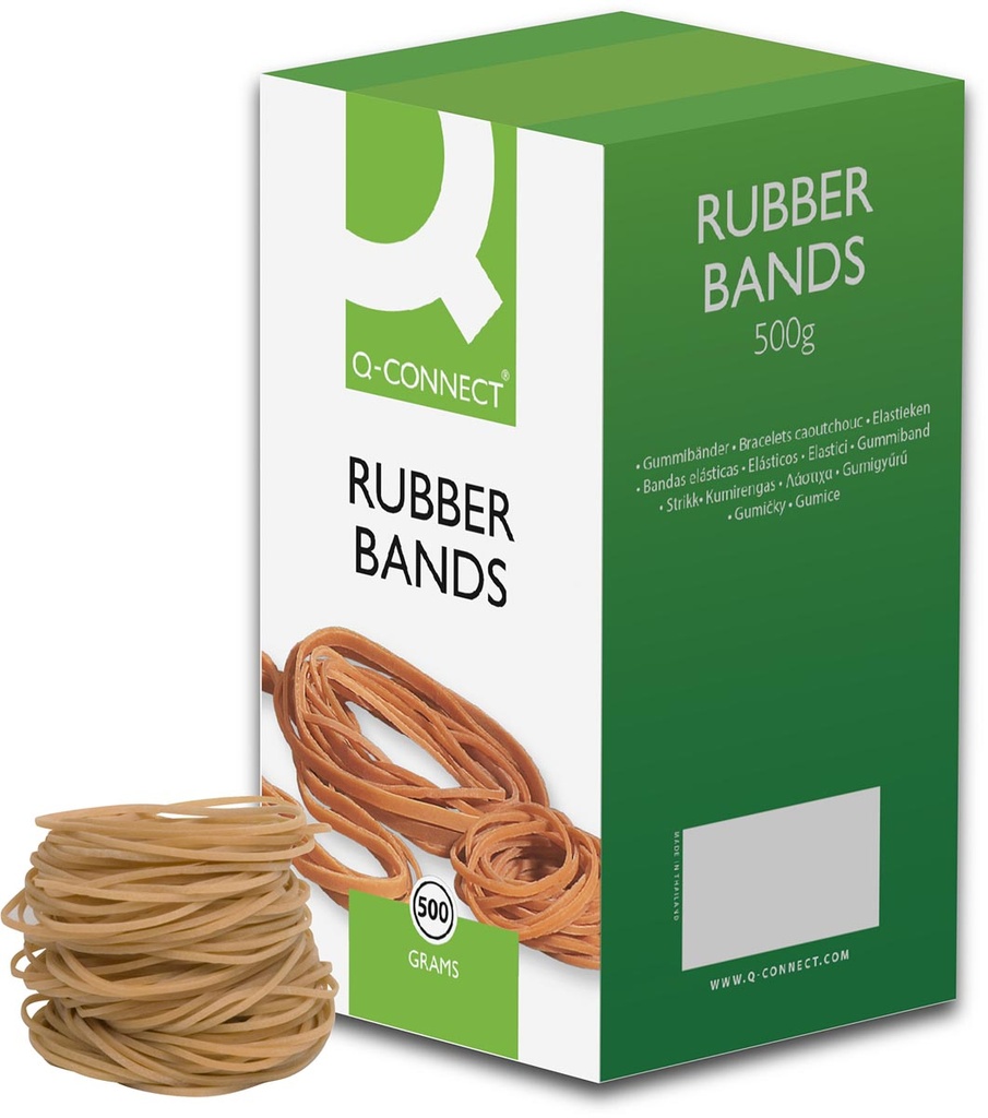 Elastieken Q-Connect breedte 1,5mm lengte 80mm nr 18 500g