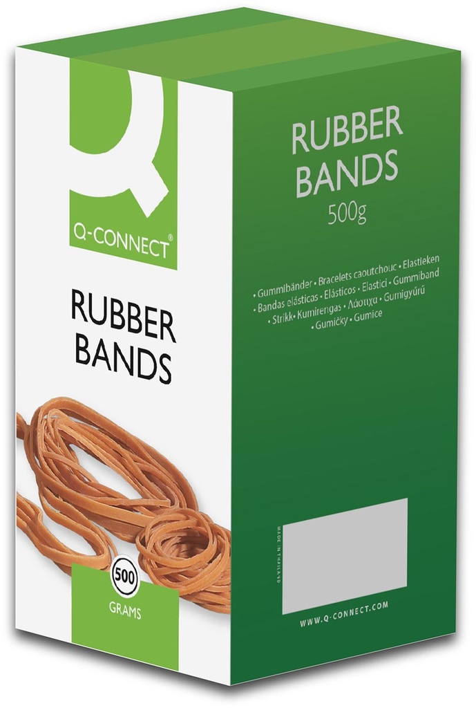 Elastieken Q-Connect breedte 1,5mm lengte 100mm nr 20 500g