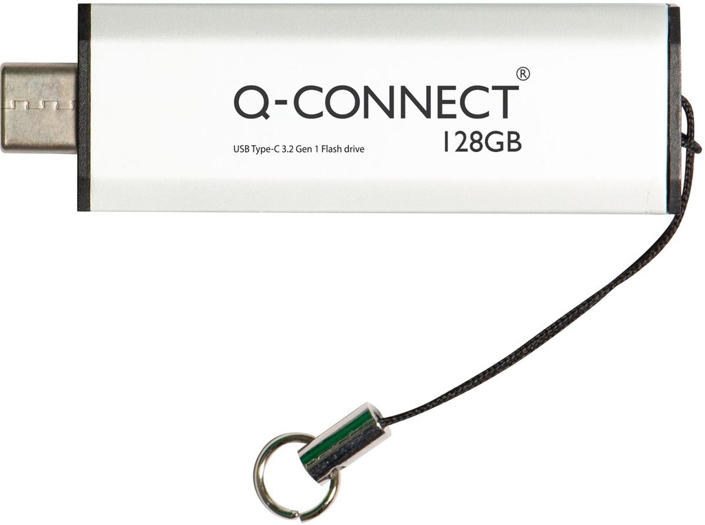 USB-stick Q-Connect USB-C 3.2 Gen1 128GB zilver