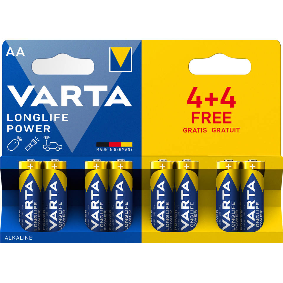 Batterij Varta Longlife Power AA 4+4 gratis (8)