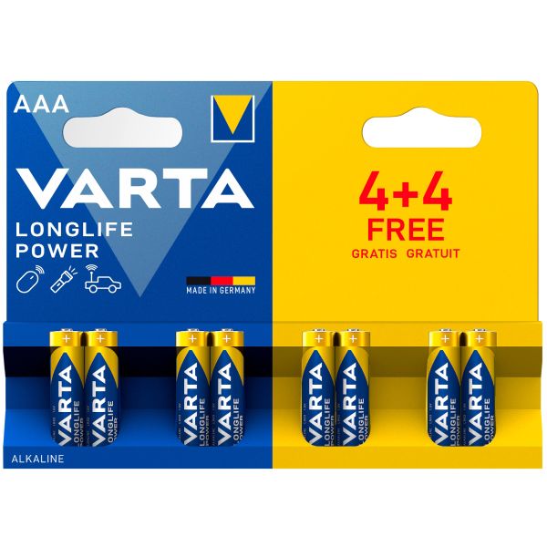 Batterij Varta Longlife Power AAA 4+4 gratis (8)