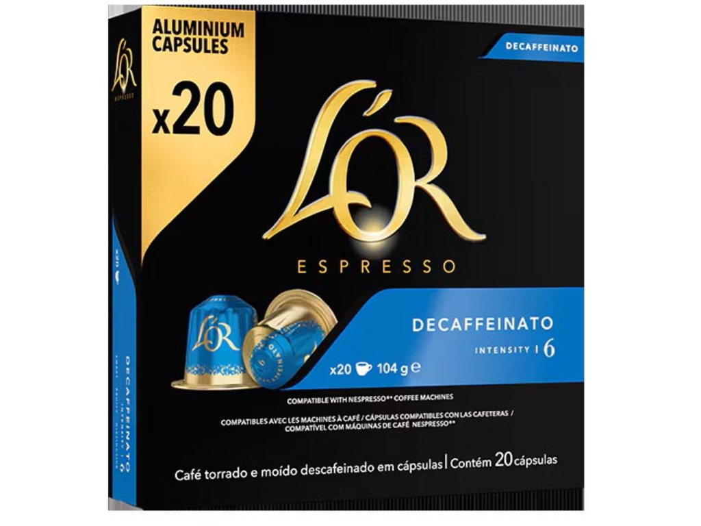 Koffiecapsules Douwe Egberts L'Or Intensity Decaffeïnato (20)