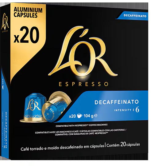 Koffiecapsules Douwe Egberts L'Or Intensity Decaffeïnato (20)